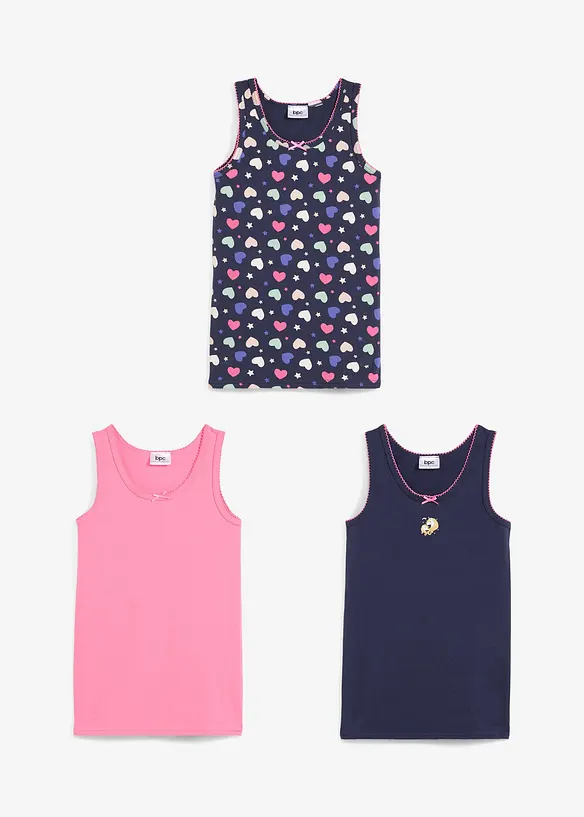 Lot de 3 débardeurs coton, bonprix