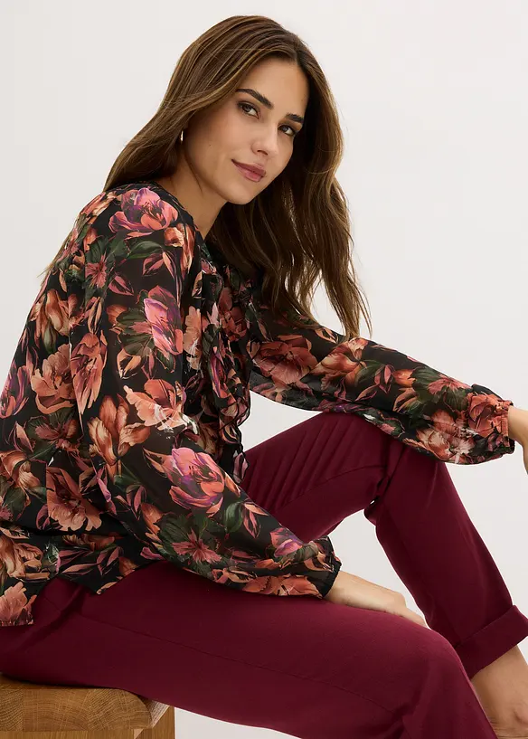 Tunique imprim&eacute;e en cr&ecirc;pe, bonprix