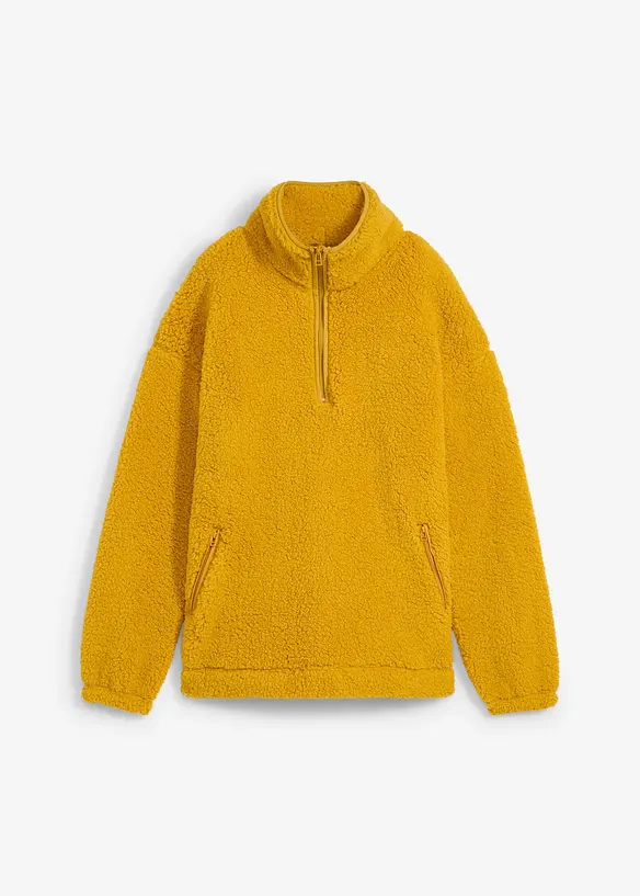 Polaire oversize à col montant et poches, bonprix