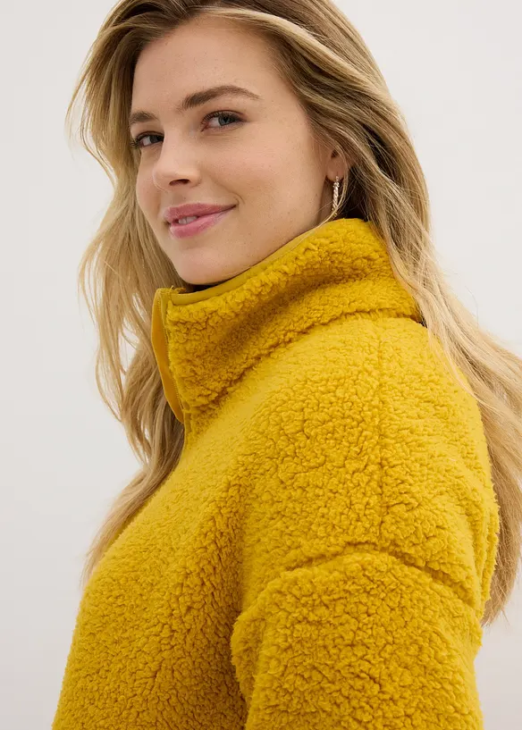 Polaire oversize à col montant et poches, bonprix