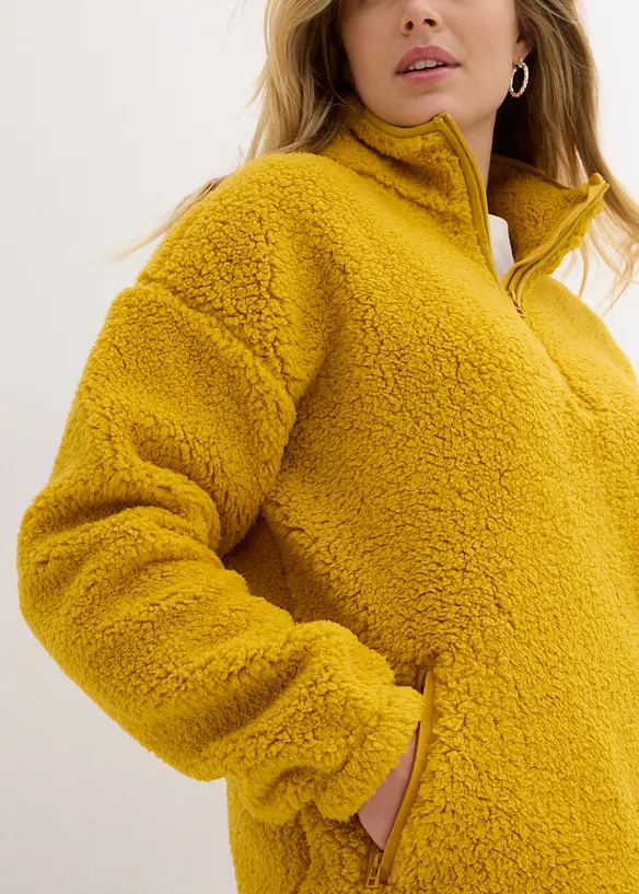 Polaire oversize à col montant et poches, bonprix