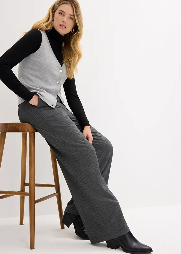 Pantalon palazzo à taille élastiquée, bonprix