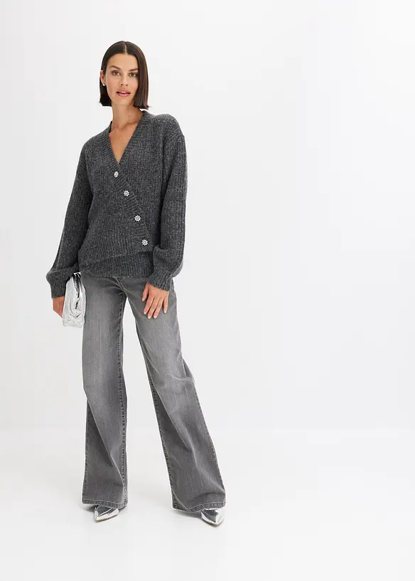 Gilet doux en grosse maille de laine mélangée, bonprix