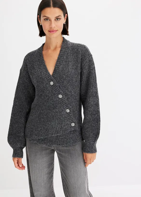 Gilet doux en grosse maille de laine mélangée, bonprix