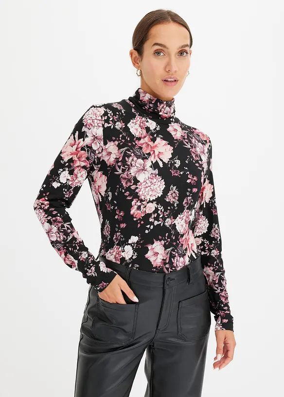 T-shirt manches longues en viscose douce et extensible, bonprix