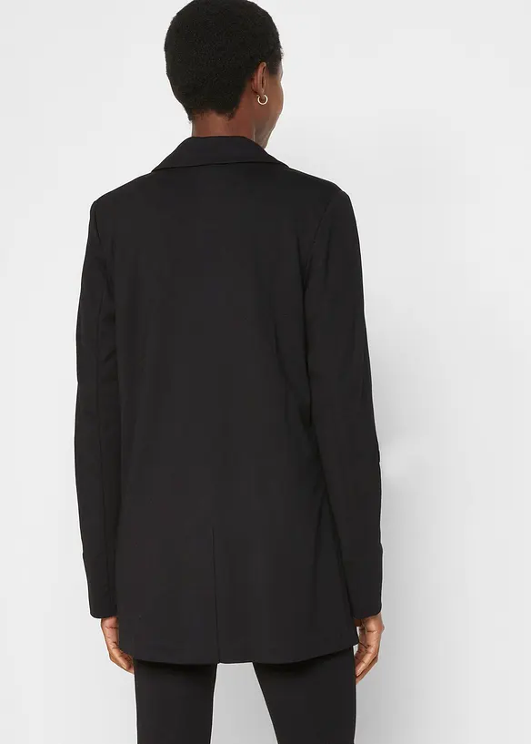 Blazer long en maille Milano de viscose mélangée, bonprix