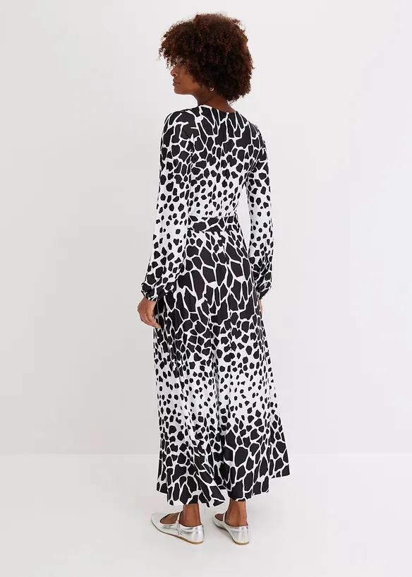 Robe en jersey avec lien &agrave; la taille et anneau, bonprix