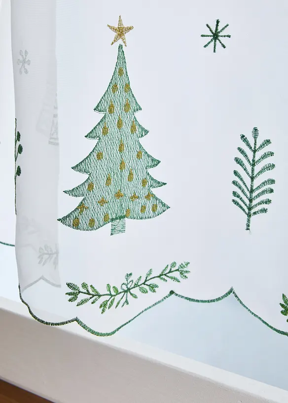 Brise-bise avec sapins brodés, bonprix