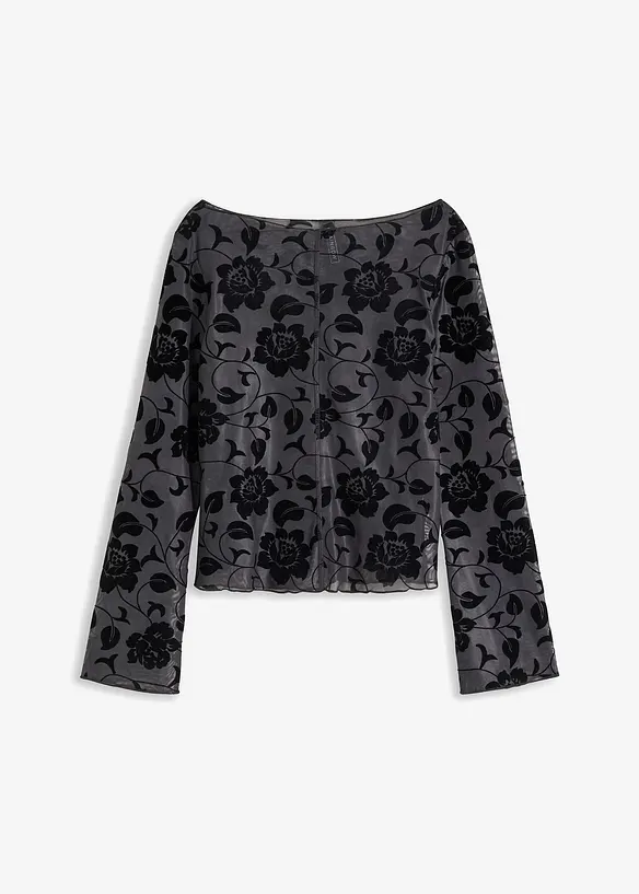 T-shirt manches longues légèrement transparent, bonprix