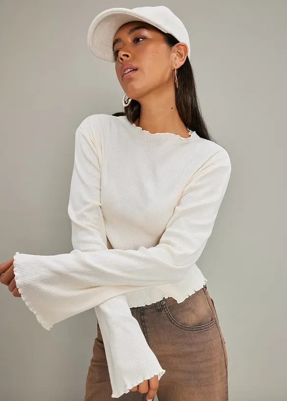 T-shirt côtelé 100% coton, bonprix