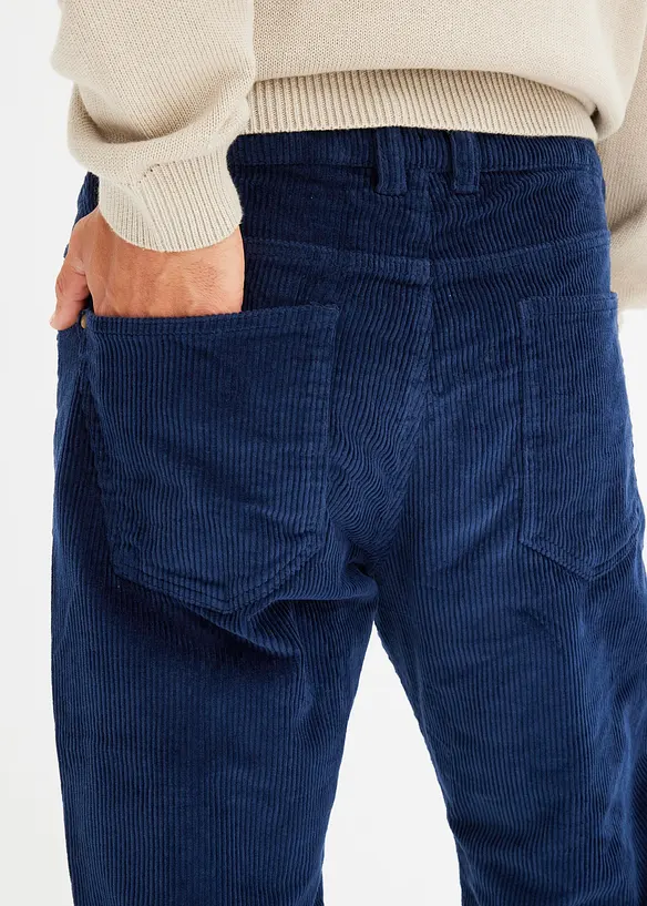 Pantalon droit loose en velours côtelé, doublure flanelle, bonprix