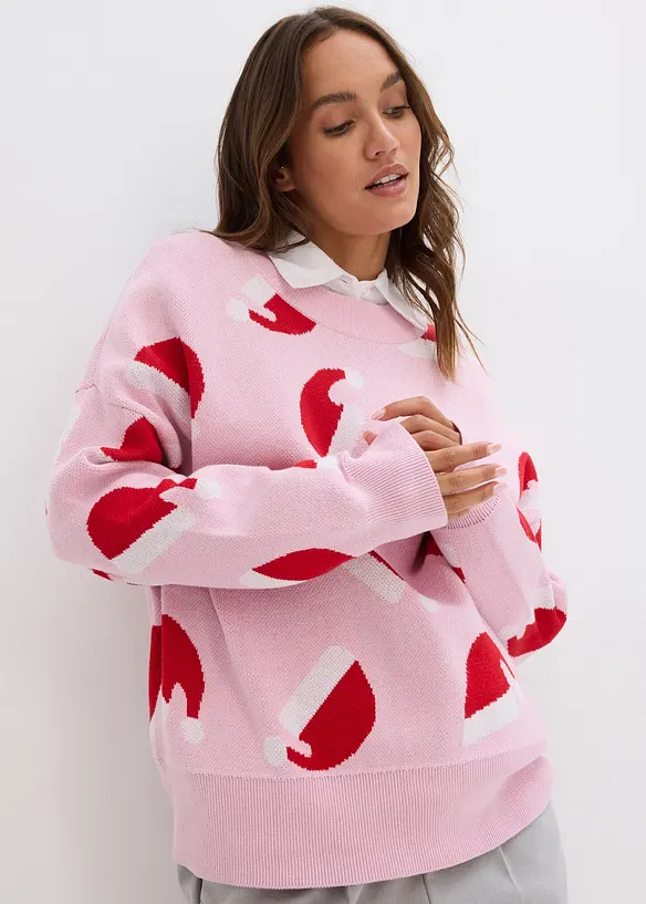 Pull de No&euml;l &agrave; col rond, oversize, bonprix