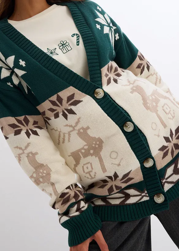 Gilet en maille avec motifs de Noël, bonprix