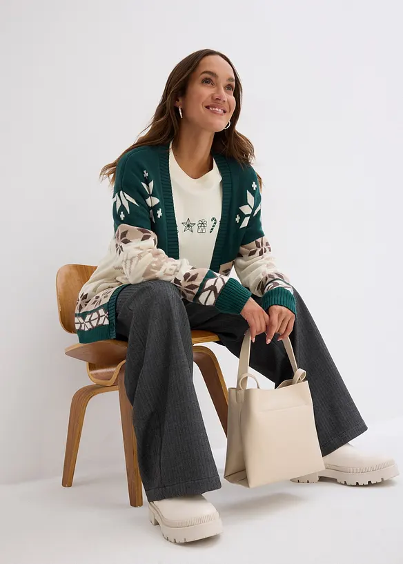 Gilet en maille avec motifs de Noël, bonprix