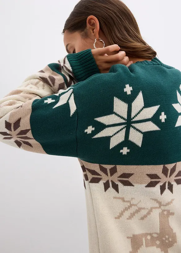 Gilet en maille avec motifs de Noël, bonprix
