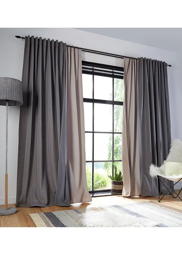 Rideau isolant avec envers en polaire douce, aussi en XXL (1 pce), bonprix