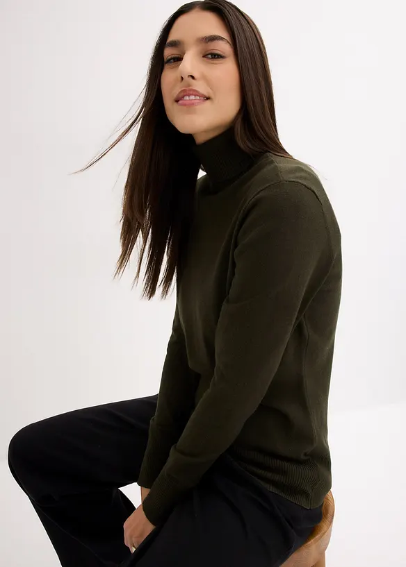 Pull col roulé basique, bonprix