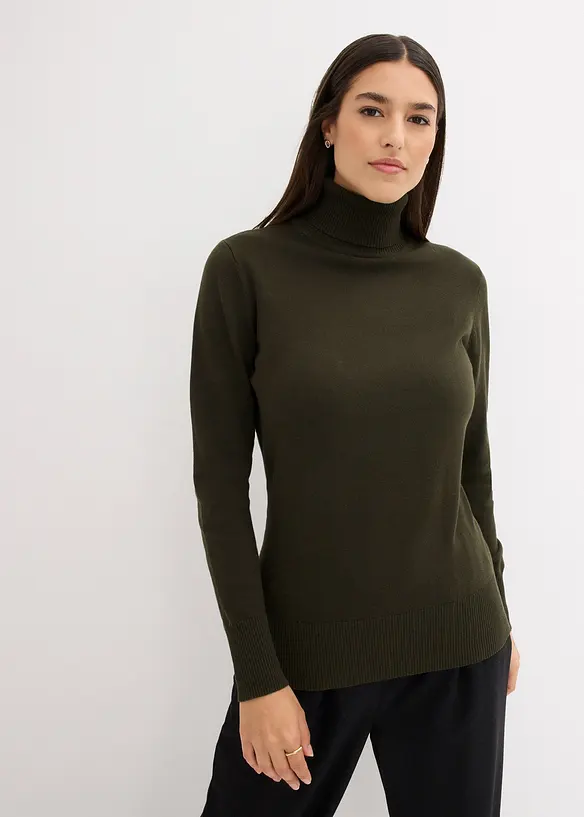 Pull col roulé basique, bonprix