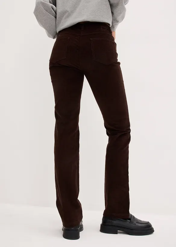 Pantalon droit en velours côtelé extensible, bonprix