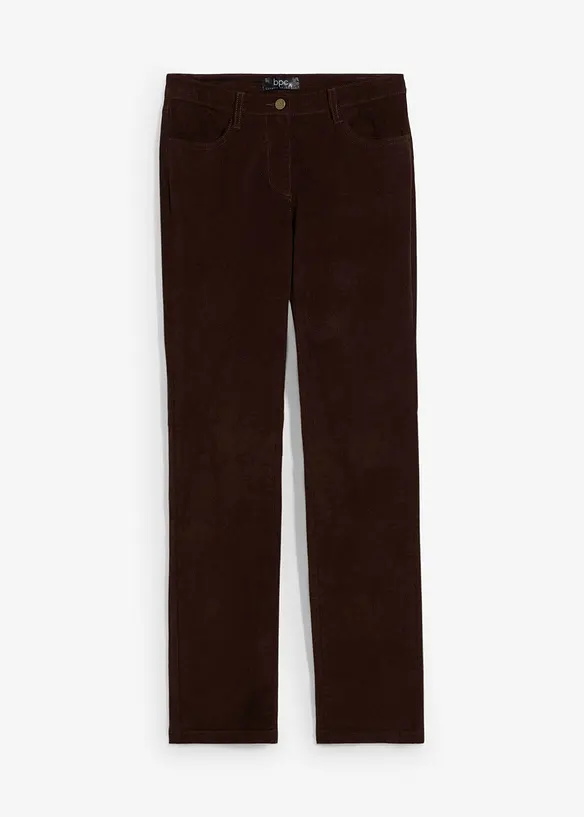 Pantalon droit en velours côtelé extensible, bonprix