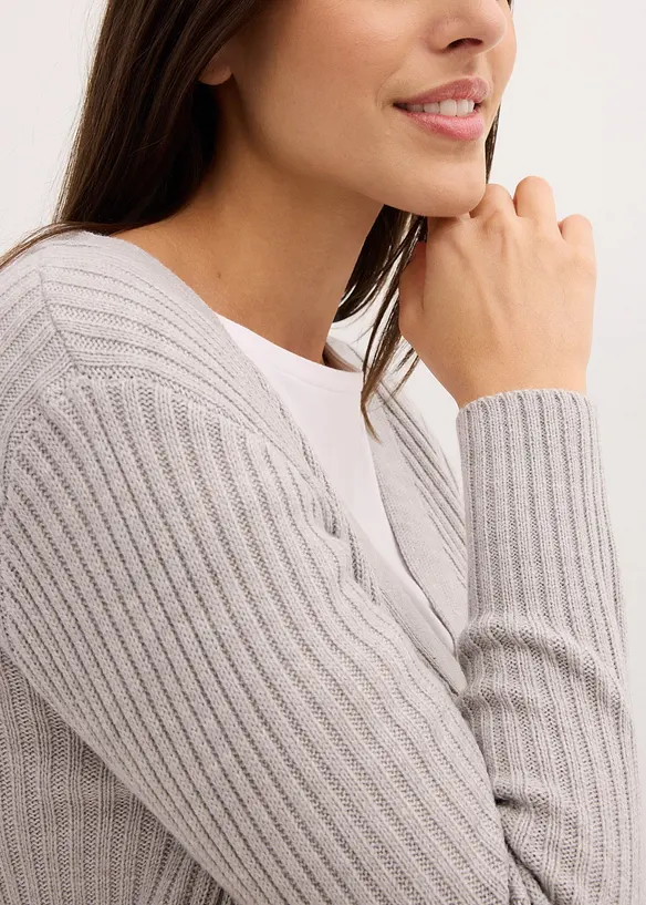 Gilet en maille côtelée, bonprix