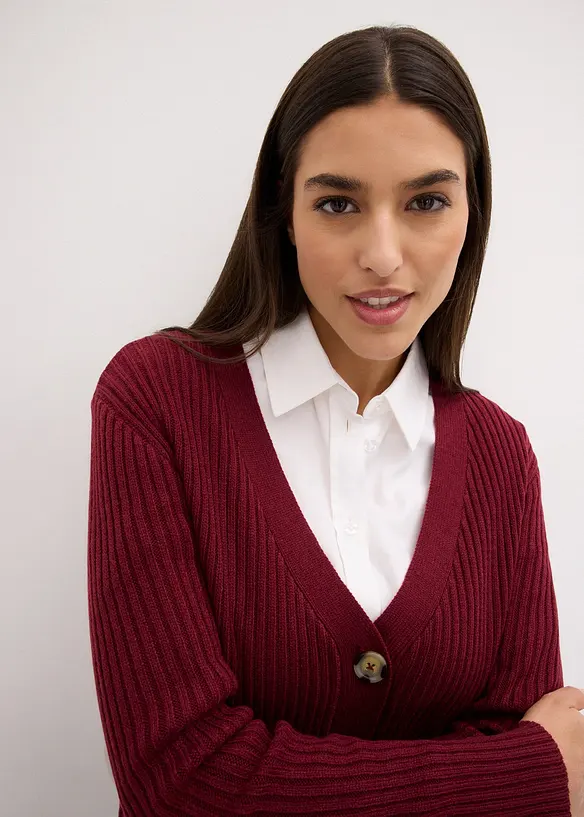 Gilet en maille côtelée, bonprix