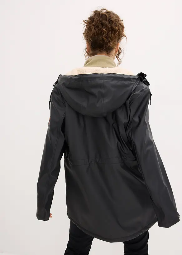 Veste de pluie avec doublure peluche en matière imperméable, bonprix