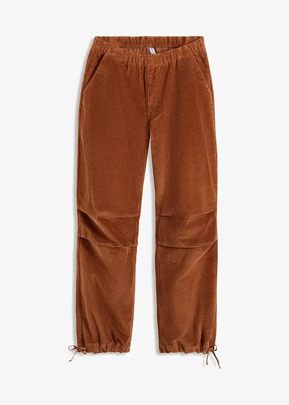 Pantalon en velours c&ocirc;tel&eacute; &eacute;lastique, bonprix