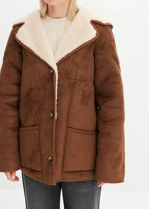 Veste en sherpa à capuche, bonprix