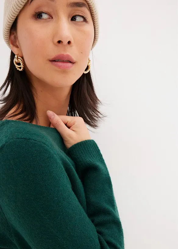 Pull en maille col bateau, bonprix