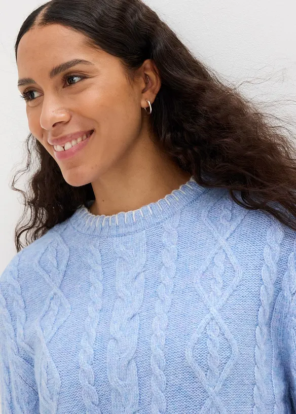 Pull en grosse maille torsadée, bonprix