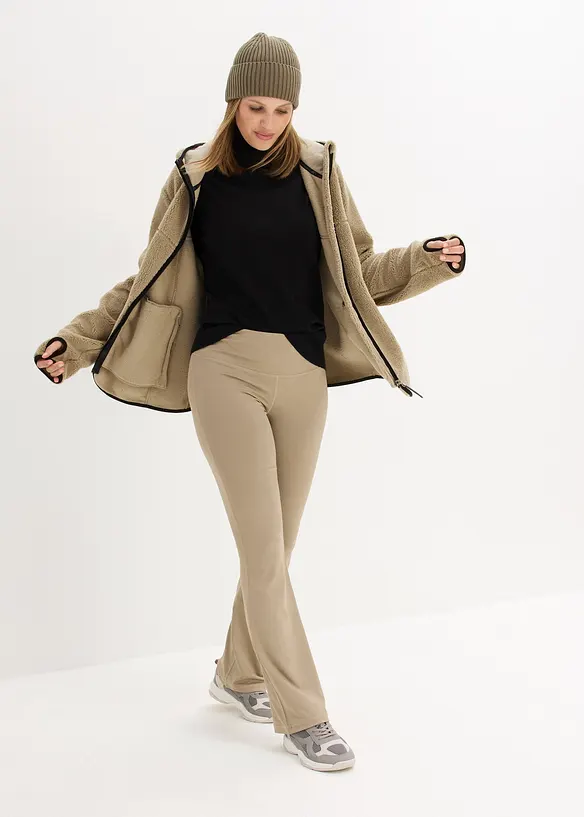 Veste en maille sherpa à capuche, bonprix