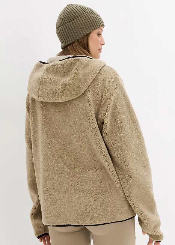 Veste en maille sherpa à capuche, bonprix