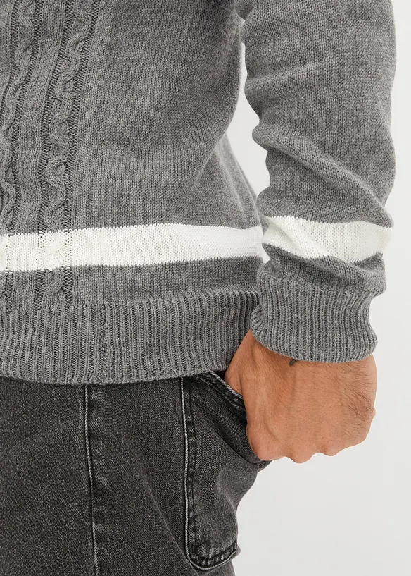 Pull coton en maille torsadée, bonprix