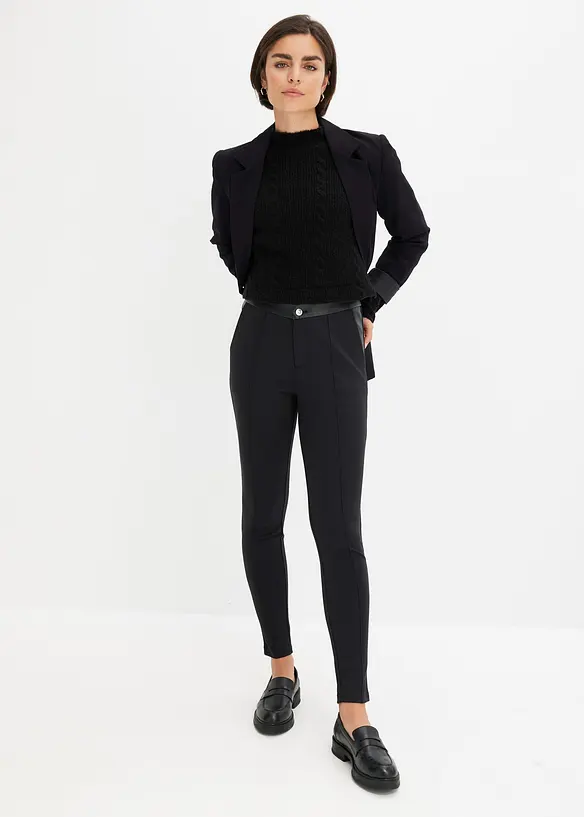 Legging en jersey viscose avec détails enduits, bonprix