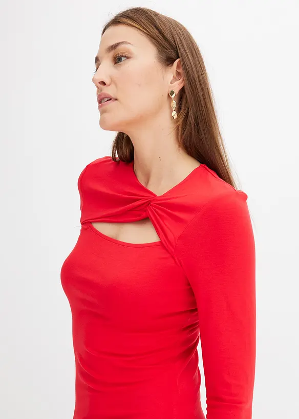 T-shirt avec d&eacute;tail n&oelig;ud, bonprix