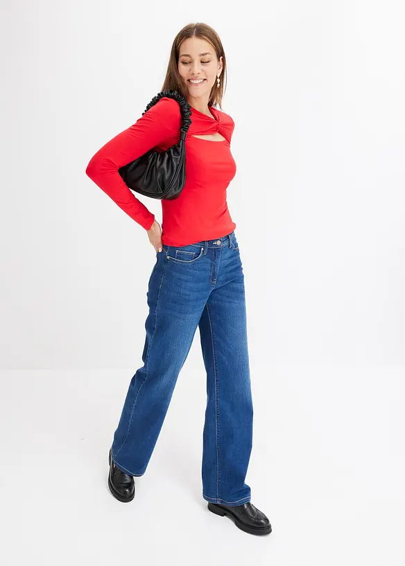 T-shirt avec d&eacute;tail n&oelig;ud, bonprix