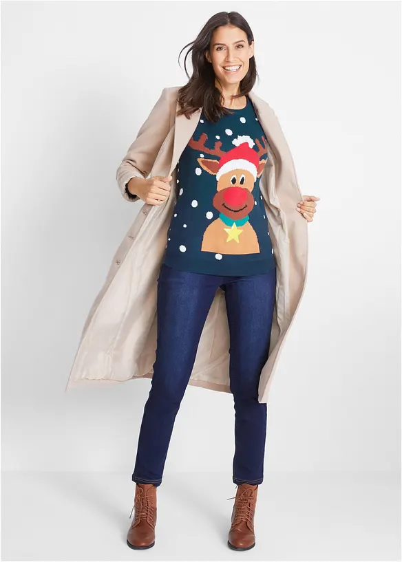 Pull de No&euml;l en fine maille, bonprix