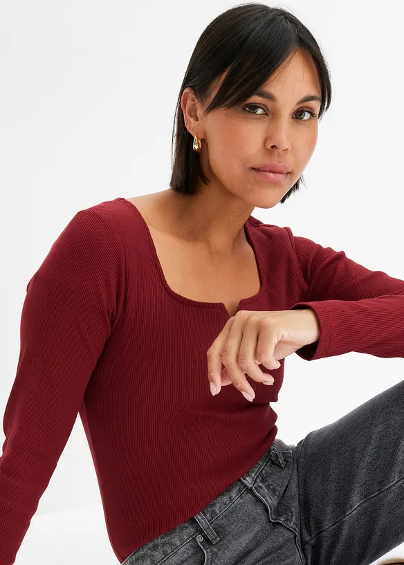 T-shirt côtelé 100% coton, bonprix