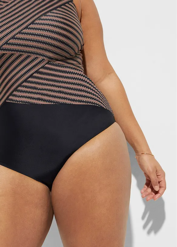 Maillot 1 pièce sculptant effet croisé, maintien modéré, bonprix