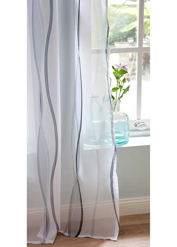 Voilage avec imprim&eacute; vague (1 pce), bonprix