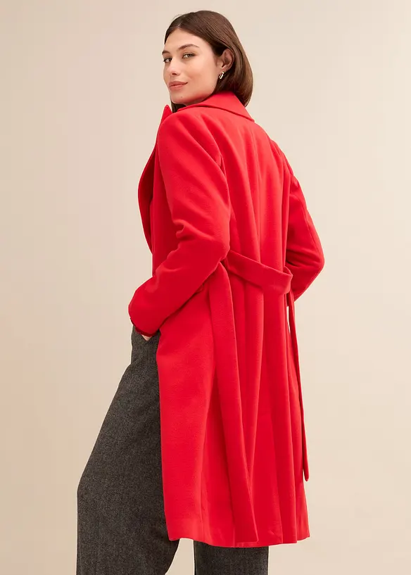 Manteau crois&eacute; court, aspect laine, bonprix
