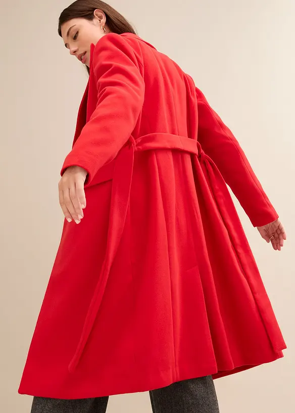 Manteau crois&eacute; court, aspect laine, bonprix