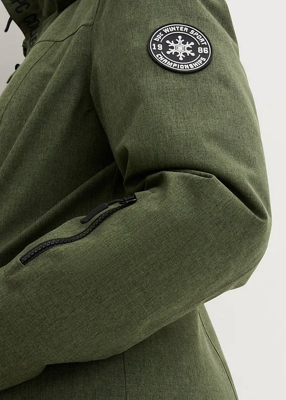 Veste longue outdoor imperméable, doublée sherpa, bonprix