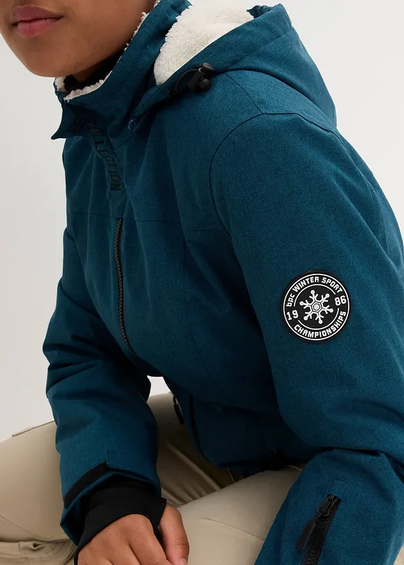 Veste longue outdoor imperméable, doublée sherpa, bonprix