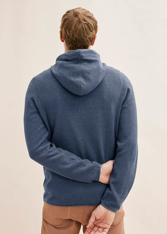 Pull doux en coton mélangé à capuche, bonprix