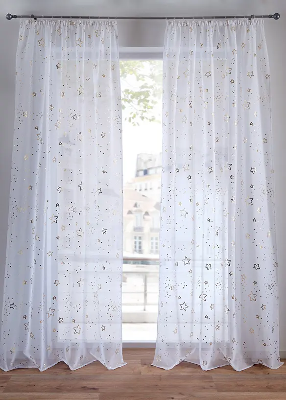 Voilage avec étoiles brillantes (1 pce), bonprix