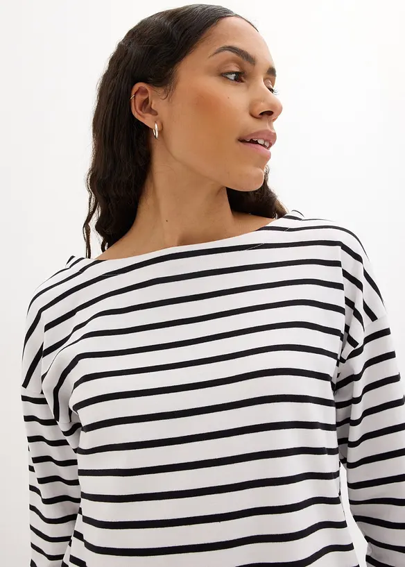 Lot de 2 T-shirts manches longues 100% coton, bonprix