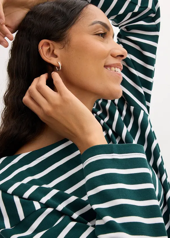 Lot de 2 T-shirts manches longues 100% coton, bonprix