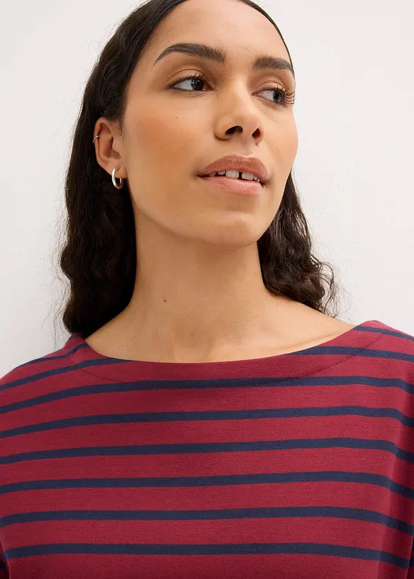 Lot de 2 T-shirts manches longues 100% coton, bonprix